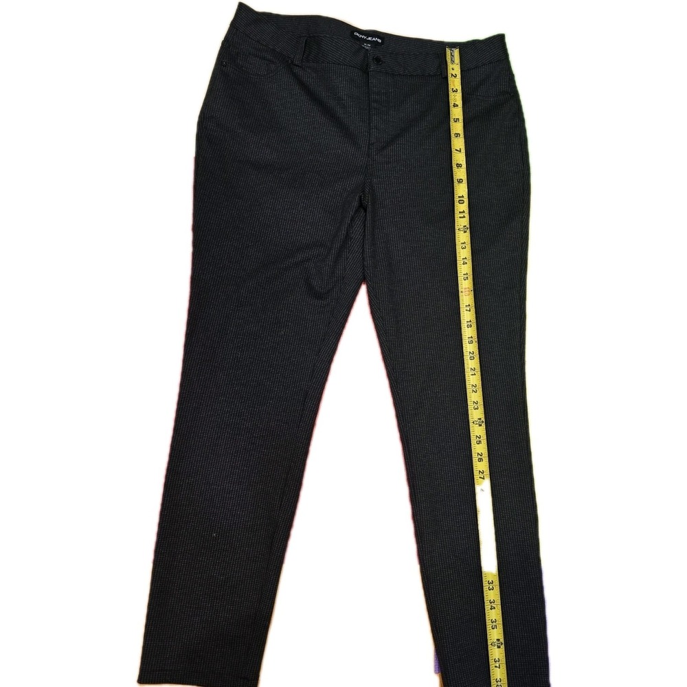 DKNY Jeans Women's XL Dress Pants Black Gray Houndstooth Stretch Casual Career